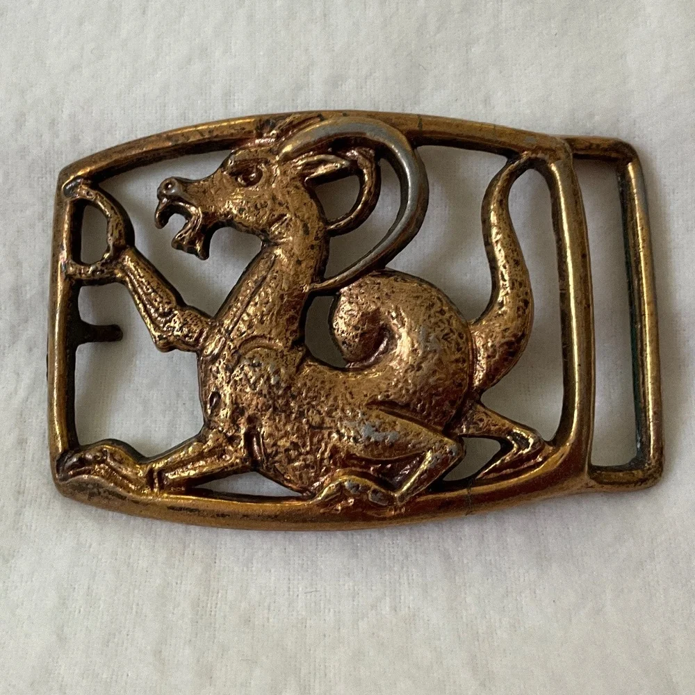 Vintage Brass Dragon Belt Buckle